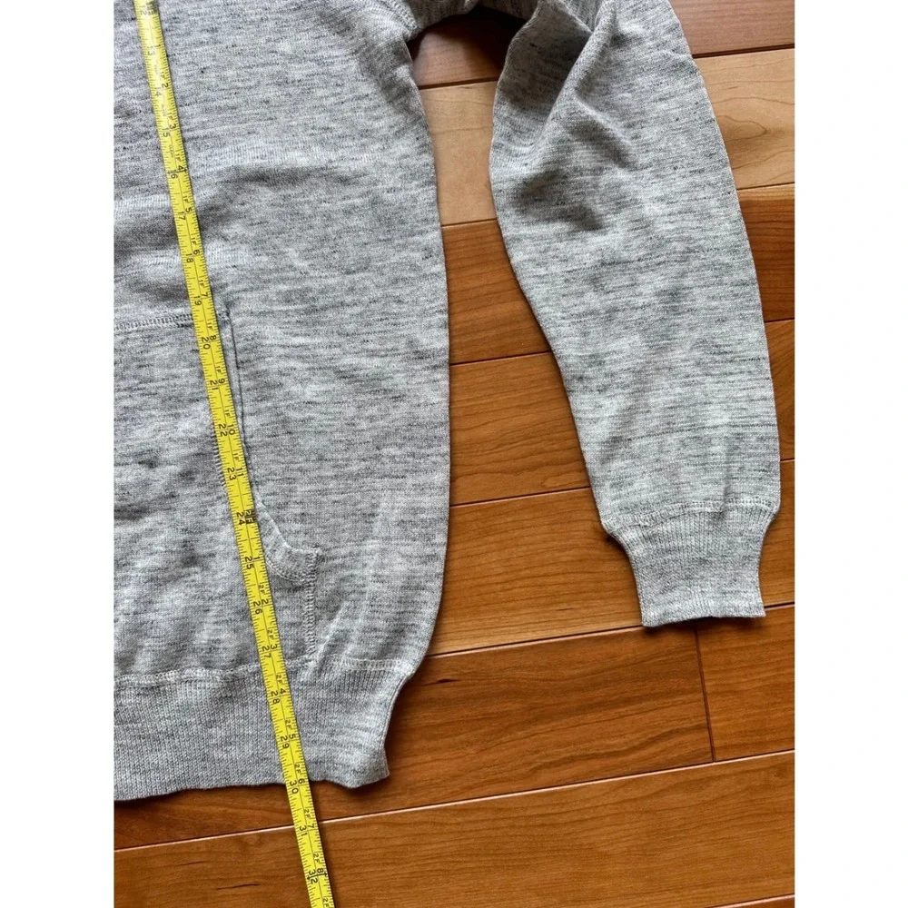 J.Crew Mens Marled Grey 100% Cotton Full Zip Hoodie Sweater Size L - Picture 4 of 6